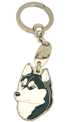 SIBERIAN HUSKY BLACK AND WHITE - pet ID tag, dog ID tags, pet tags, personalized pet tags MjavHov - engraved pet tags online